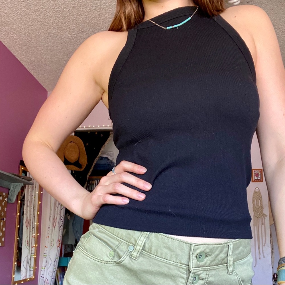 🌚BLACK HALTER TOP🌚 - Picture 2 of 4